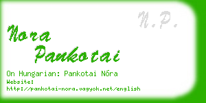 nora pankotai business card